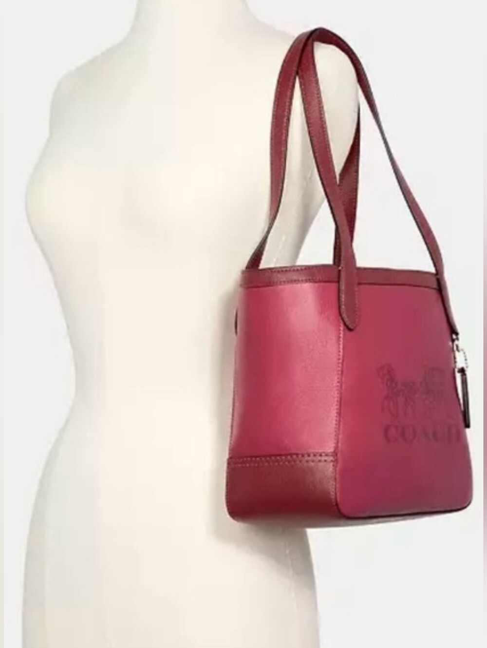 Coach Gallery Tote Horse & Carriage Logo Tote – NWT Magenta/Berry C5775 - Picture 13 of 13